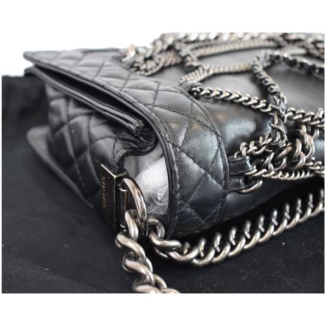 chanel boy enchained|Chanel Black Leather Boy Enchained XL Flap Bag .